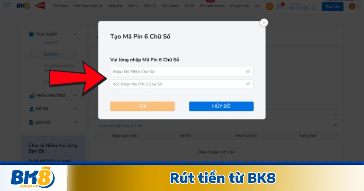 TRANG CHỦ 27 Quy trình rút tiền tại BK8 – Đơn giản, nhanh chóng
