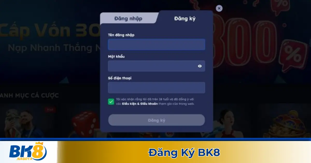 Đăng Ký BK8 – Tạo Tài Khoản Nhanh Chỉ Trong 30 Giây 2 Những thông tin cần cung cấp khi đăng ký